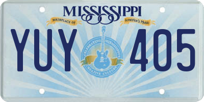 MS license plate YUY405