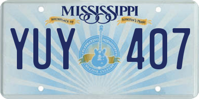 MS license plate YUY407
