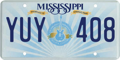 MS license plate YUY408