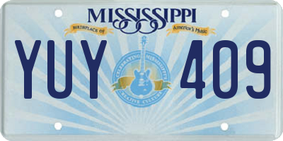 MS license plate YUY409