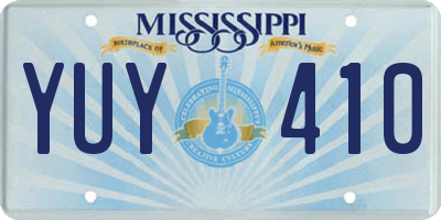 MS license plate YUY410