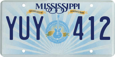 MS license plate YUY412