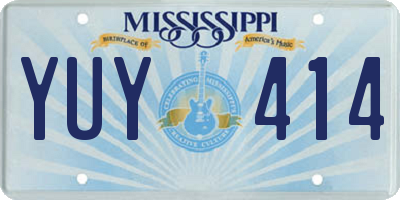 MS license plate YUY414