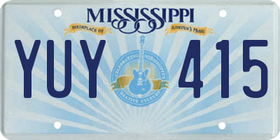 MS license plate YUY415