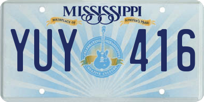 MS license plate YUY416