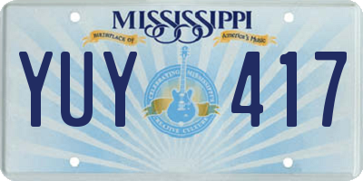 MS license plate YUY417