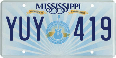 MS license plate YUY419