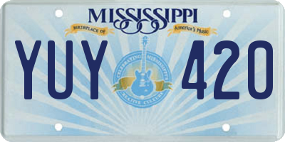 MS license plate YUY420