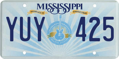 MS license plate YUY425