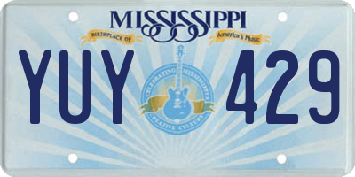 MS license plate YUY429