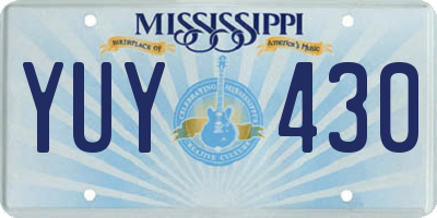 MS license plate YUY430