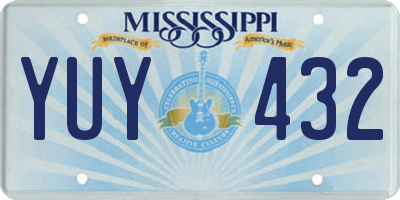 MS license plate YUY432