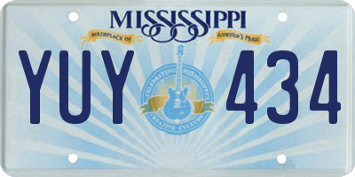MS license plate YUY434