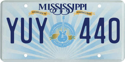 MS license plate YUY440