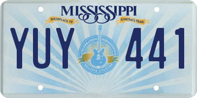 MS license plate YUY441