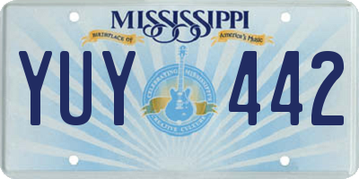MS license plate YUY442