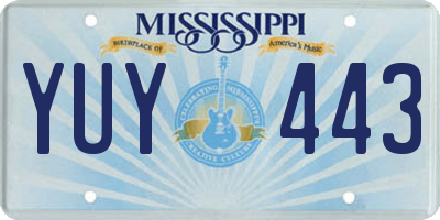 MS license plate YUY443