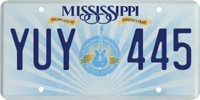 MS license plate YUY445