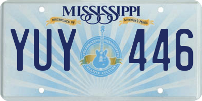 MS license plate YUY446