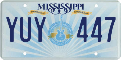 MS license plate YUY447