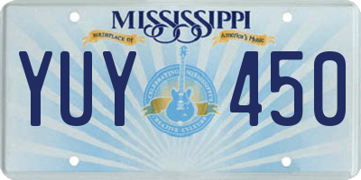 MS license plate YUY450