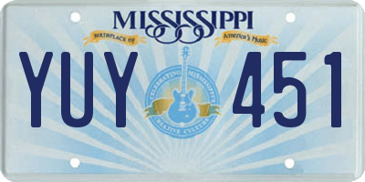 MS license plate YUY451