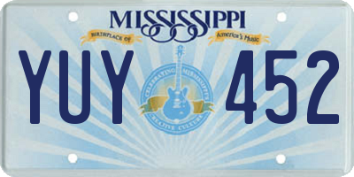 MS license plate YUY452