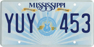 MS license plate YUY453