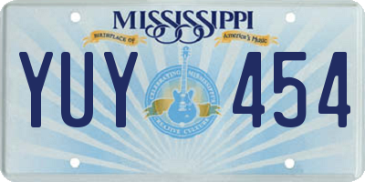 MS license plate YUY454