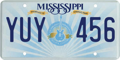 MS license plate YUY456