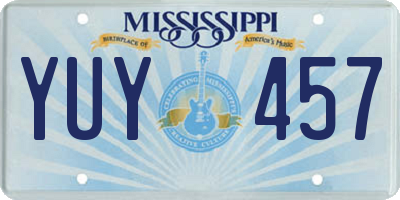 MS license plate YUY457