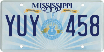 MS license plate YUY458