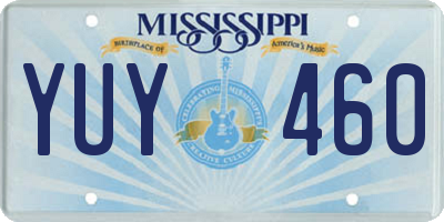 MS license plate YUY460