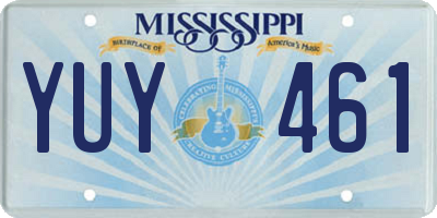 MS license plate YUY461