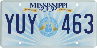 MS license plate YUY463