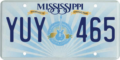 MS license plate YUY465