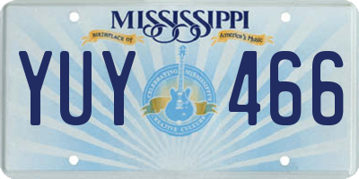 MS license plate YUY466