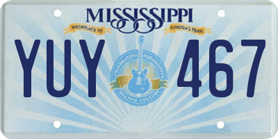 MS license plate YUY467