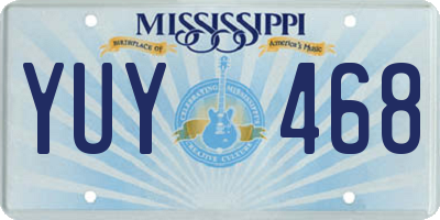 MS license plate YUY468