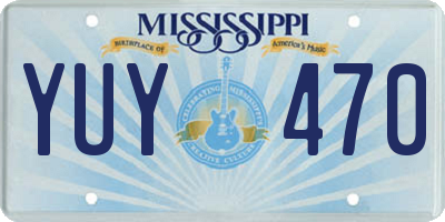MS license plate YUY470