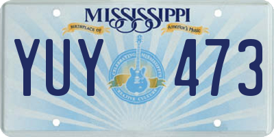 MS license plate YUY473