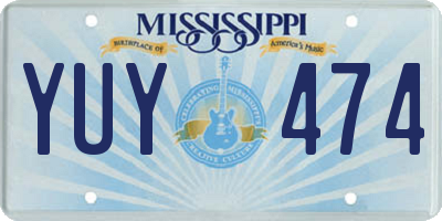 MS license plate YUY474