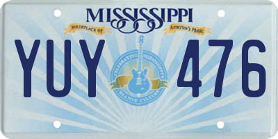 MS license plate YUY476