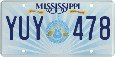 MS license plate YUY478
