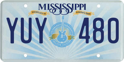 MS license plate YUY480