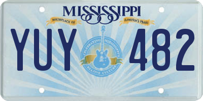 MS license plate YUY482