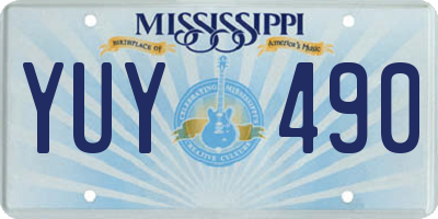 MS license plate YUY490