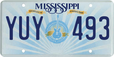 MS license plate YUY493