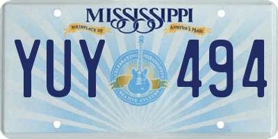 MS license plate YUY494