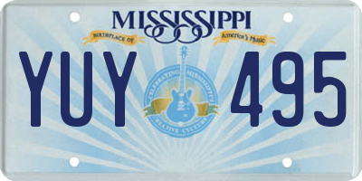 MS license plate YUY495